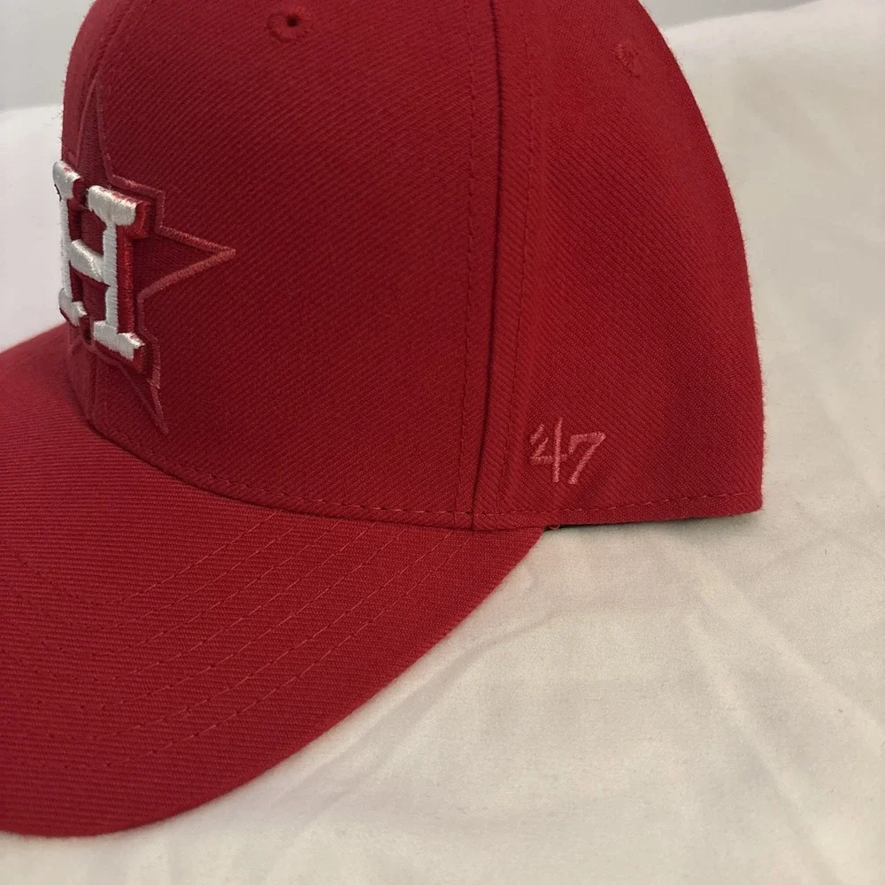 Houston Astros Hat Red Star Logo Strap 47 Brand Red MLB‎ OSFA Vintage